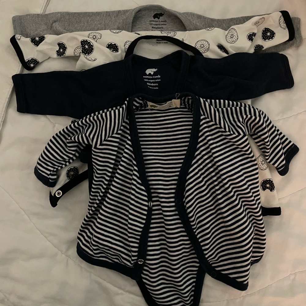 Bundle of 4 Monica and Andy Kimono Onesies